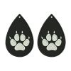 Cute Cat Paws Dangling Earrings Silhouette Embroidery Design
