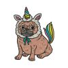 Cute Pug Embroidery Design | Animal PES File | Dog Embroidery Design | Pet Animal Machine Embroidery File