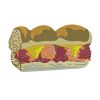 Delectable Submarine Sandwich Hoagie Fast Food Embroidery Design