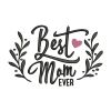 Enchanting Best Mom Heart Calligraphy Embroidery Design