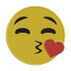 Enchanting Face Blowing A Kiss Yellow Emoji Embroidery Design