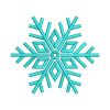 Enchanting Floral Cyan Snowflake Embroidery Design