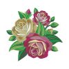 Enchanting Pink and White Rose Flowers Embroidery Design