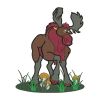 Red and Brown Moose Embroidery Design
