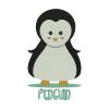Endearing and Cute Penguin Cartoon Art Embroidery Design