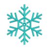 Enthralling Cyan Hexagon Snowflake Embroidery Design