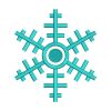 Enticing Cyan Snowflake Embroidery Design