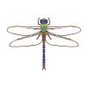Exotic Blue and Yellow Color Dragonfly Embroidery Design