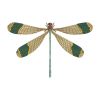 Exotic Green Dragonfly Embroidery Design