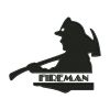 Exquisite Firefighter Fireman Silhouette Embroidery Design