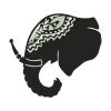 Elephant Face Machine Embroidery Design | Animal PES Embroidery File | Indian Elephant Head Embroidery File