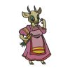 Female Nanny Goat in 50s Housewife Dress Embroidery Design
