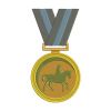 Golden Medal With A Horserider Silhouette Embroidery Design