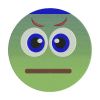 Green Angry Annoying Emoticon Emoji Embroidery Design