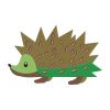 Green and Brown Porcupine Embroidery Design