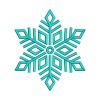 Inspiring Cyan Snowflake Embroidery Design