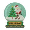 Jolly Santa Claus and Tree Snow Globe Christmas Embroidery Design