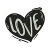 Love Heart Silhouette Embroidery Design