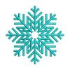 Magnificent Cyan Flower Plant Snowflake Embroidery Design
