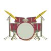 Maroon Drum Kit Drum Set Musical Instrument Embroidery Design