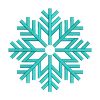 Marvelous Cyan Flower Plant Snowflake Embroidery Design