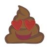 Pile of Poo Smiling Face With Heart Eyes Emoji Embroidery Design