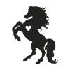 Rearing Stallion Horse Heart Silhouette Embroidery Design