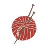 Red Ball of Yarn With Wooden Needles Embroidery Design