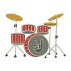 Red Drum Kit Drum Set Musical Instrument Embroidery Design