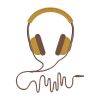 Sand Brown Headphones Cord Embroidery Design