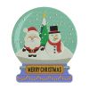 Santa Claus And Snowman Snow Globe Christmas Embroidery Design