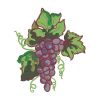 Savory Purple Grapes With Vines Embroidery Design