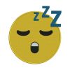 Sleeping Face Emoticon Yellow Emoji Embroidery Design