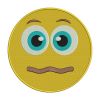 Slightly Scrunched Face Yellow Emoticon Emoji Embroidery Design