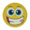 Sparkling Teeth Smiling Face Emoticon Emoji Embroidery Design