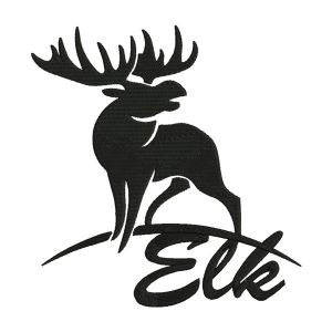 Silhouette Elk Embroidery Design