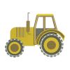 Sturdy Yellow Agricultural Tractor Vehicle Embroidery Design