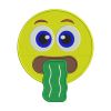 Yellow Face Vomiting Green Goo Emoticon Emoji Embroidery Design