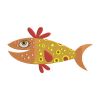 Yellow and Red Fish With Funky Fins Embroidery Design