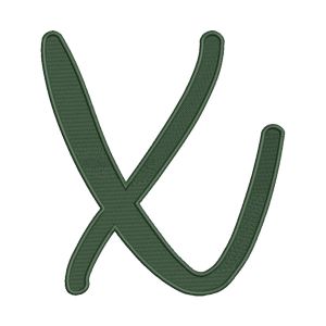 Lowercase Letter X Embroidery Design