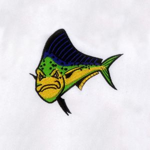 Green and Blue Fish Embroidery Design