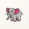 Baby Elephant Embroidery Design | Animal PES Embroidery File | Elephant Machine Embroidery File