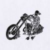 Skeleton Bike Rider Embroidery Design