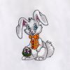 Exquisitely Endearing Gray Rabbit Easter Embroidery Design