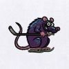 Quirky Rat Hockey Player Embroidery Design