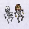 Creepy and Quirky Skeletal Couple Digital Embroidery Design