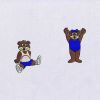 Exercising Bears Embroidery Design | Cartoon Bear Embroidery Design | Bears Machine Embroidery Design
