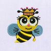 Wide Eyed Lovable Queen Bee Embroidery Design