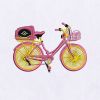 Dainty Pink Bicycle Embroidery Design