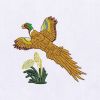 Flying Golden Pheasant Embroidery Design
